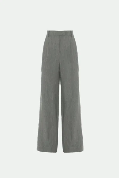 Malo Linen Pants In Gray