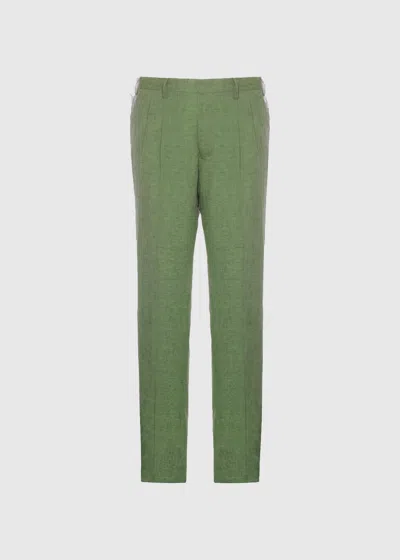 Malo Pantalone In Lino In Green