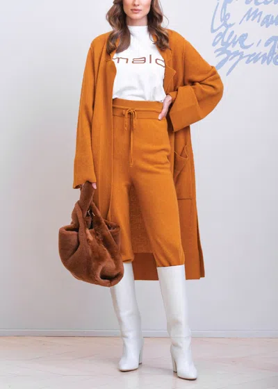 Malo Pantalone In Misto Cashmere In Orange