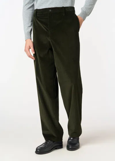 Malo Pantalone In Velluto Di Cotone In Green