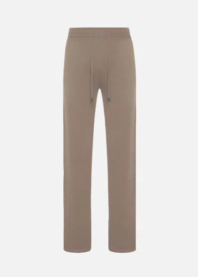 Malo Pantalone Jogger In Cashmere In Neutral