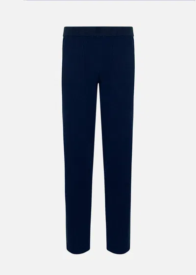 Malo Pantalone Jogger In Cashmere In Blue