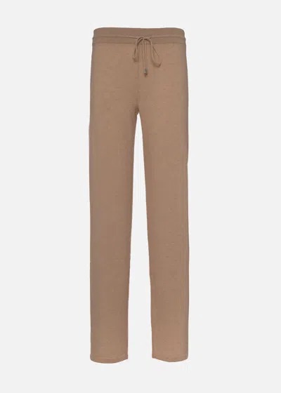 Malo Pantalone Jogger In Cashmere In Gold