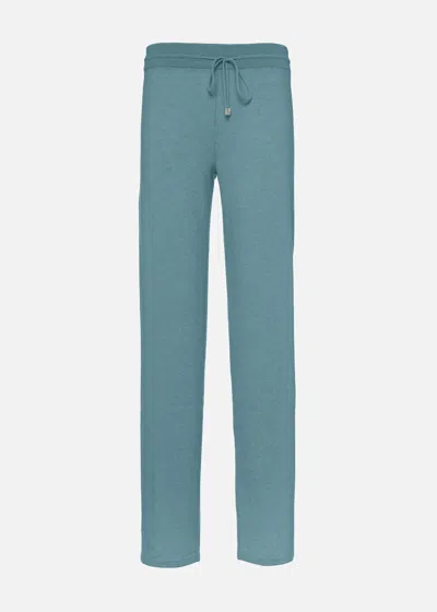 Malo Pantalone Jogger In Cashmere In Blue
