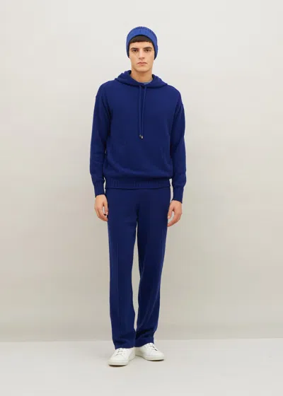 Malo Pantalone Jogger In Lana Vergine E Cashmere In Blue