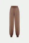 Malo Pantalone Jogger In Luxury Cashmere In Brown