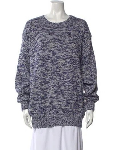 Pre-owned Malo Patterned Crew Neck Sweater In Blue