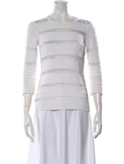 Pre-owned Malo Patterned Crew Neck Top In White