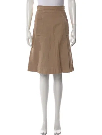 Pre-owned Malo Pleated Accents Knee-length Skirt In Neutral