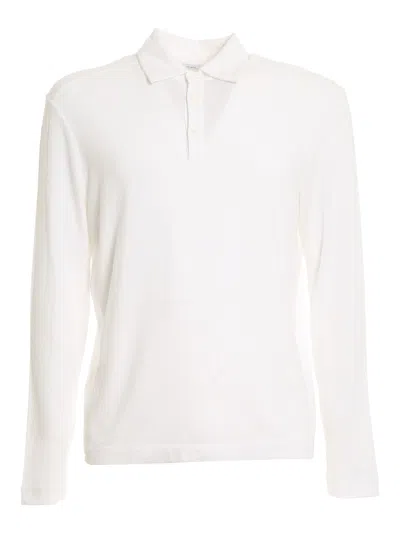 Malo Fine-knit Cotton Polo Shirt In White