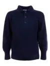 Malo Button-closure Long-sleeve Polo Shirt In Blue