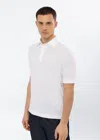 Malo Polo In Cotone E Lino In White