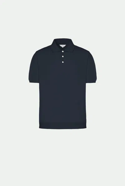 Malo Fine-knit Cotton Polo Shirt In Blau