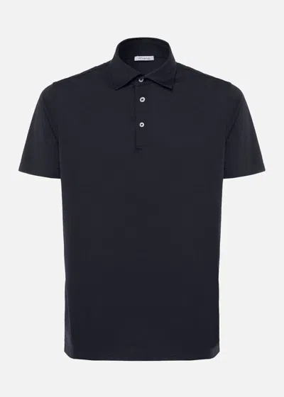 Malo Polo In Cotone Stretch In Blue