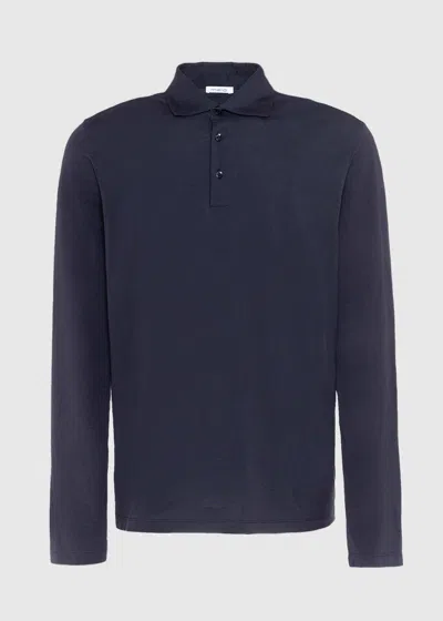 Malo Polo In Jersey Di Cotone In Blue