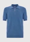 Malo Polo In Seta E Cotone In Blue