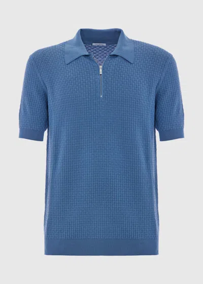 Malo Polo In Seta E Cotone In Blue