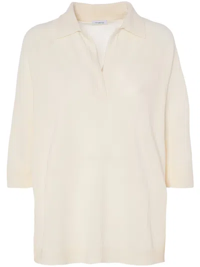 Malo Knit Polo Top 3 4 Sleeve Design In Multi