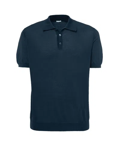 Malo Dark Blue Solid Shirt Collar Polo