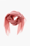 Malo Pure Cashmere Lightweight Scarf With Fringes In Pink