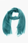Malo Pure Cashmere Scarf With Fringes In Green