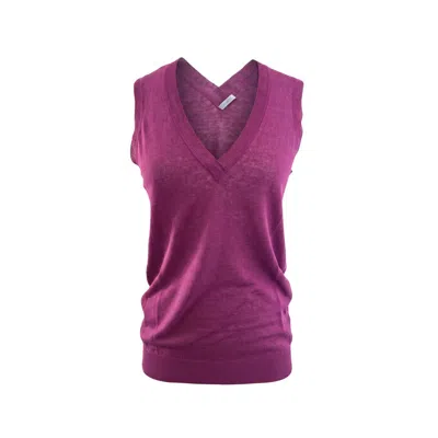 Malo Purple Linen Women Tank