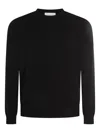 Malo Ribbed Crewneck Sweater With Long Sleeves In Black
