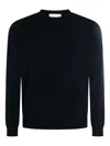 Malo Ribbed Crewneck Sweater With Long Sleeves In Black