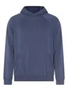 Malo Crewneck Sweater With Front Pocket And Hood In Blue