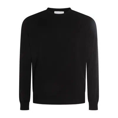 Malo Raglan-sleeve Crew-neck Sweater In Black
