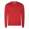Malo Crewneck Sweater With Ribbed Cuffs And Hem In Orange