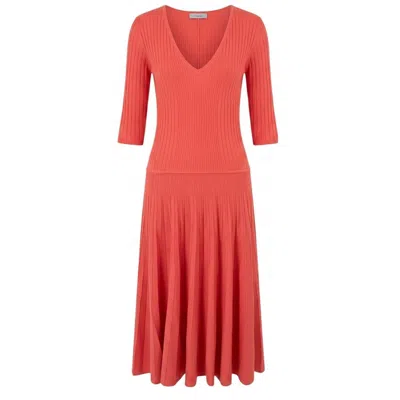 Malo Red Cotton Women Dress In Orange