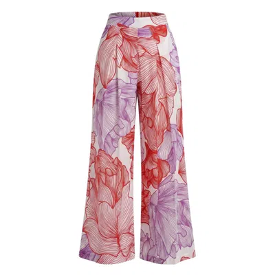 Malo Red Cotton Women Pants In Multi
