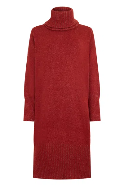Malo Red Oversized Sweater For Elegant Comfort