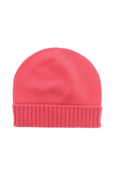 Malo Red Solid Beanie Cap In Pink