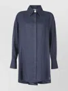 Malo Relaxed Fit Longline Shirt With Back Pleat