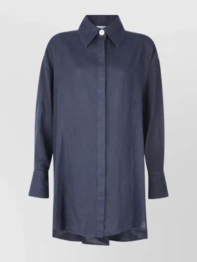 MALO RELAXED FIT LONGLINE SHIRT WITH BACK PLEAT