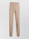 Malo Relaxed Fit Trousers Elastic Waistband In Brown