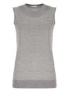 Malo Rhinestone-embellished Knitted Top In Gray