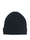 Malo Ribbed Cashmere Beanie Hat In Brown