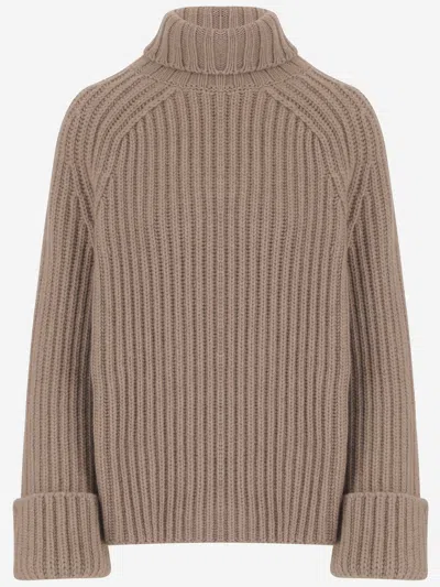 Malo Ribbed Cashmere Sweater In Brown