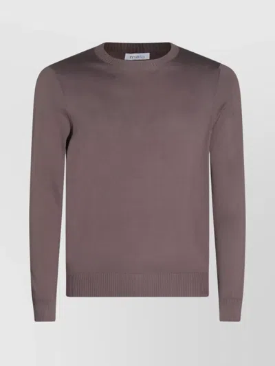 Malo Ribbed Crewneck Sweater With Long Sleeves In Multi