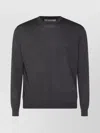 Malo Ribbed Crewneck Sweater With Long Sleeves In Black