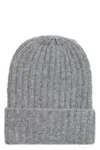 Malo Ribbed Knit Beanie In Grey