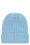 Malo Ribbed Knit Beanie In Light Blue