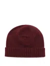 Malo Folded Ribbed Soft Texture Hat In Red