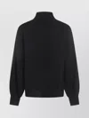 Malo Ribbed Mock Neck Knitwear With Long Sleeves In Black