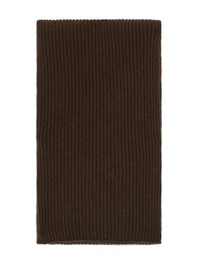 Malo Ribbed Scarf In Brown