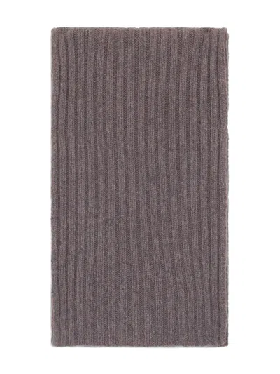 Malo Ribbed Scarf In Gray