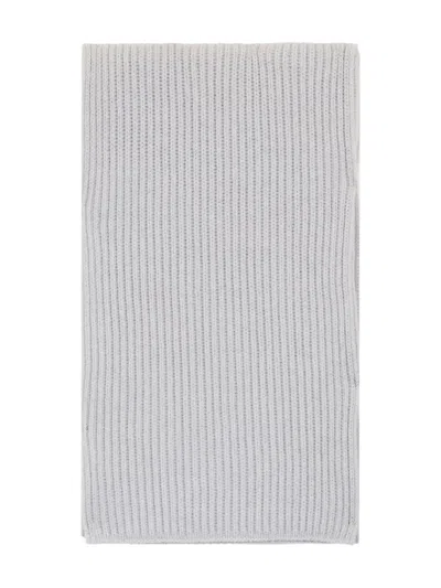 Malo Ribbed Scarf In Gray